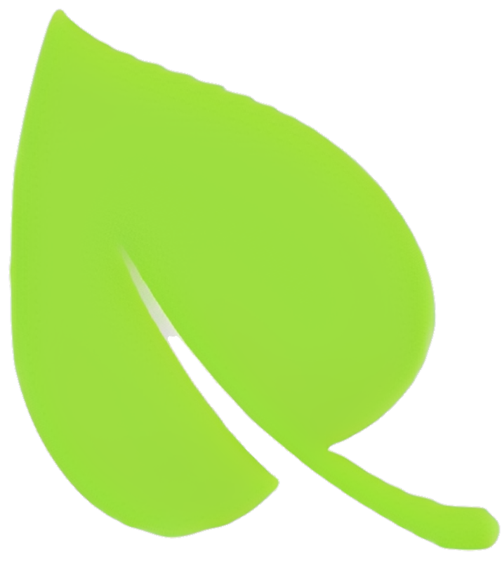 Bright green leaf graphic
